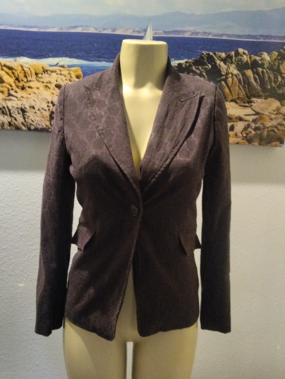 Adonna Dark Brown Single-Button Tailored Blazer